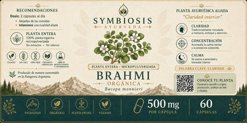 Symbiosis Brahmi - detalle de etiqueta