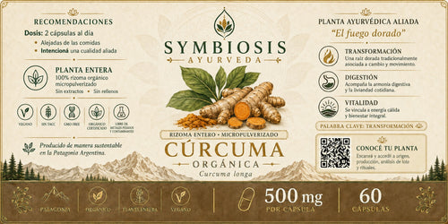Symbiosis Cúrcuma - detalle de etiqueta