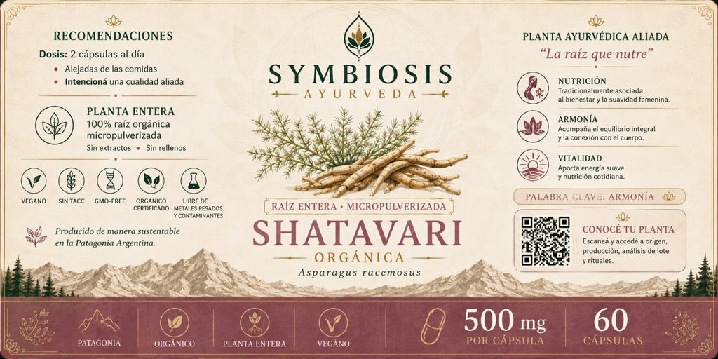 Symbiosis Shatavari - detalle de etiqueta